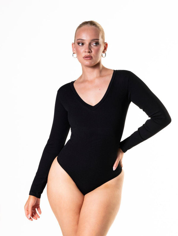 Uzun Kollu Yuvarlak Yaka Bodysuit