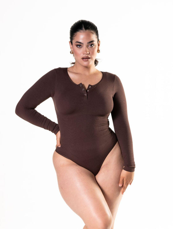 Dikişsiz Uzun Kollu Tanga Bodysuit