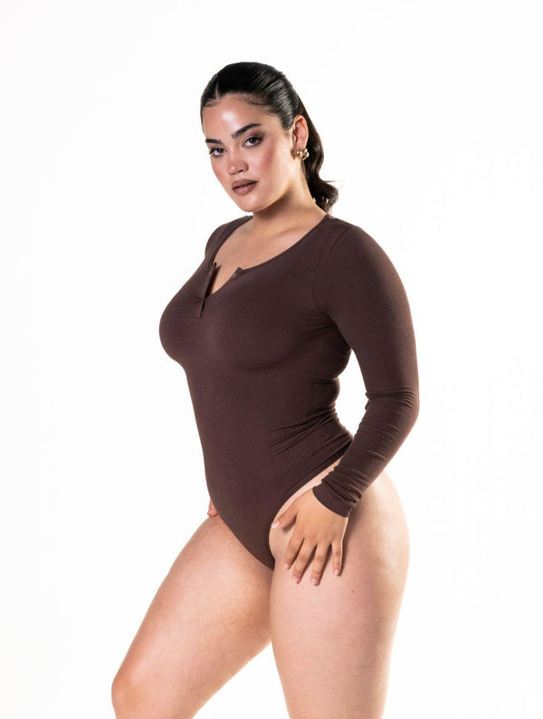 Dikişsiz Uzun Kollu Tanga Bodysuit