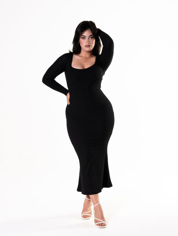 Shapewear Uzun Kollu Elbise